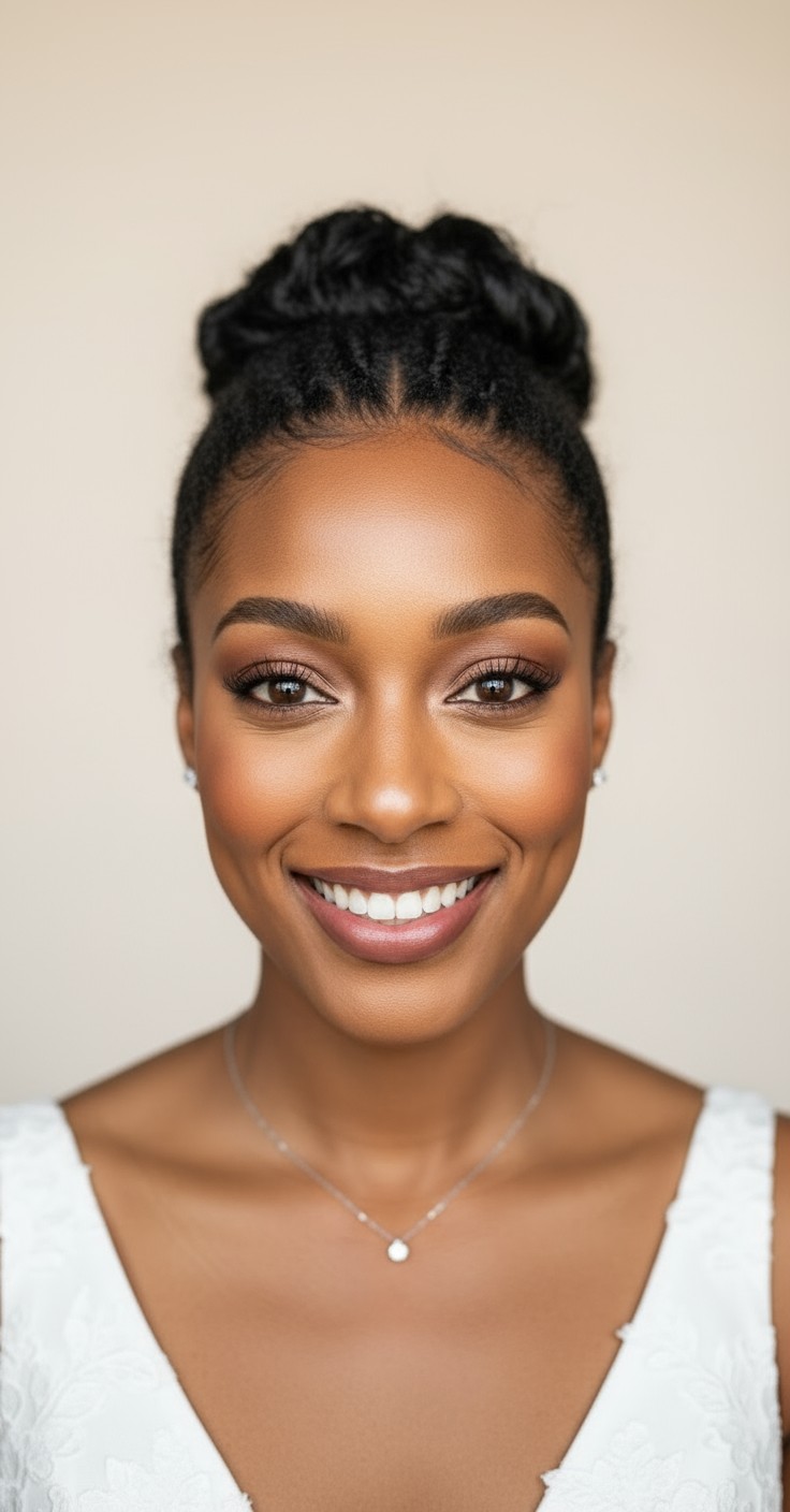 After Messy Low Bun Wedding